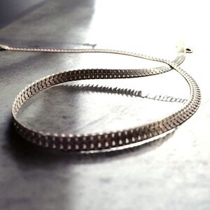 Vintage Sterling Silver 925 18" Italian Open Franko Link Necklace